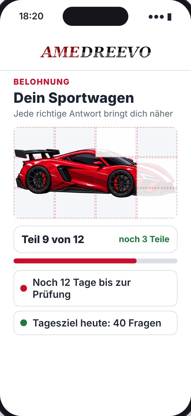 Comic-Sportwagen als Belohnung im Fragentrainer
